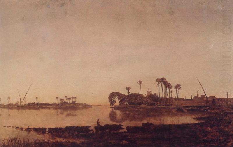 Prosper Marilhat The Banks of the Nile at Damanhur china oil painting image